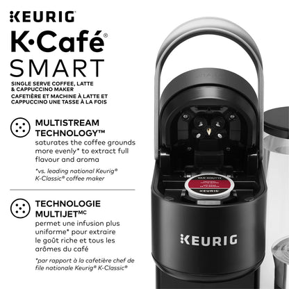 Keurig K-Café SMART With Connected Capabilities, with Milk Frother for Speciality Beverages, Black