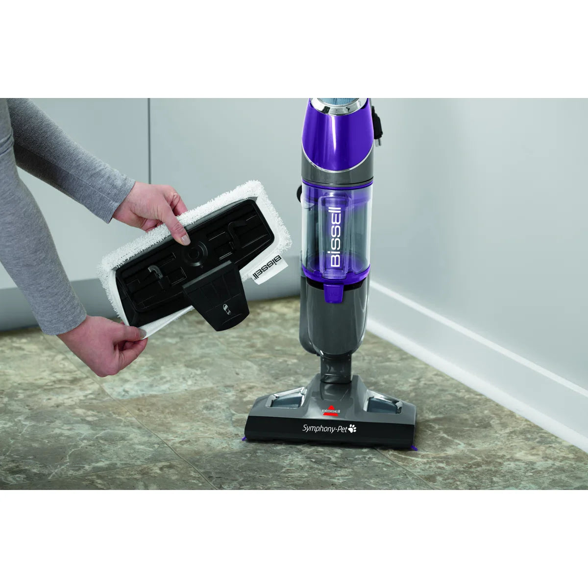 BISSEL Symphony Pet Steam Mop and Steam Vacuum Cleaner for Hardwood and Tile Floors, with Microfiber Mop Pads