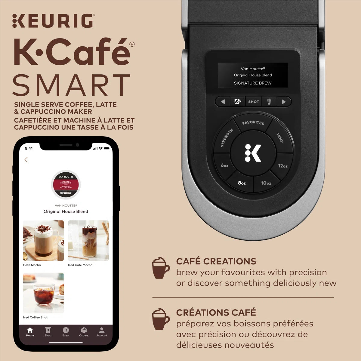 Keurig K-Café SMART With Connected Capabilities, with Milk Frother for Speciality Beverages, Black