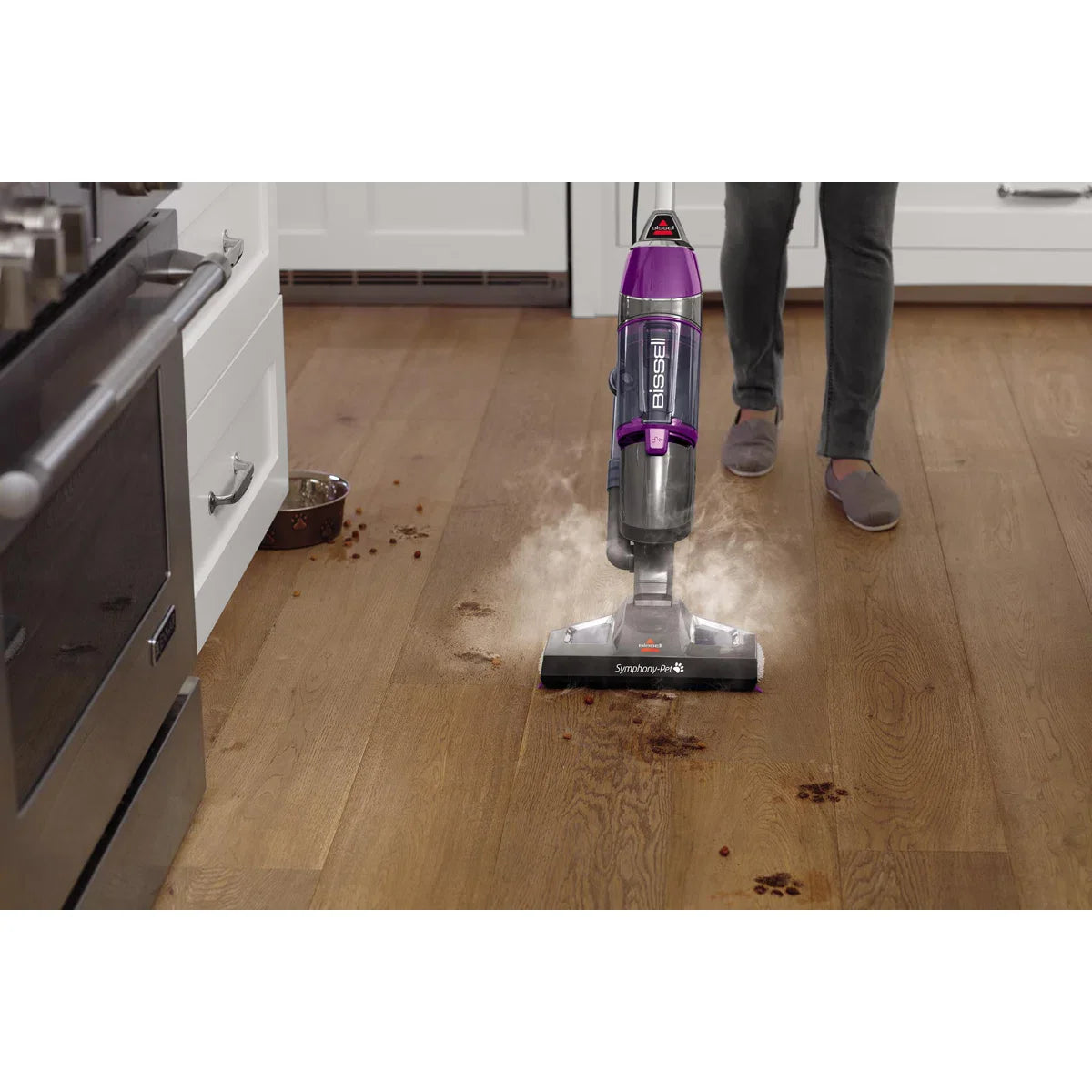 BISSEL Symphony Pet Steam Mop and Steam Vacuum Cleaner for Hardwood and Tile Floors, with Microfiber Mop Pads