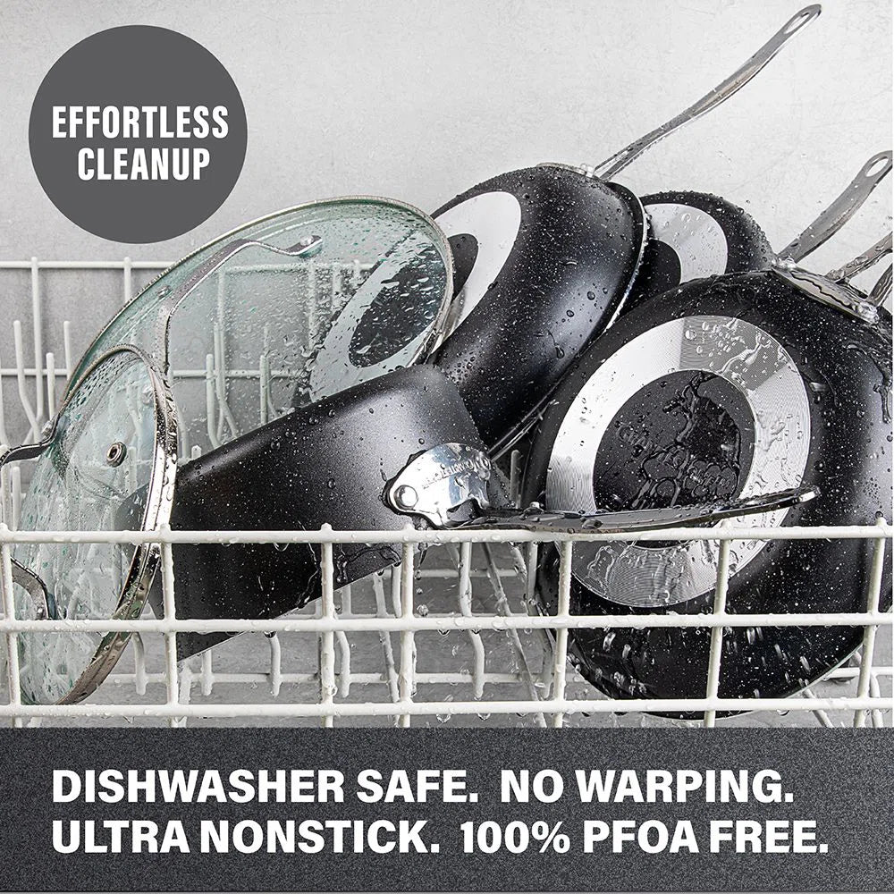 20 Piece Aluminum Non Stick Cookware & Bakeware Set with Ultra Nonstick Surface, Oven & Dishwasher Safe