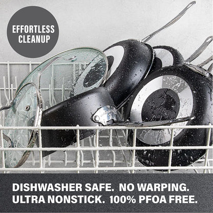 20 Piece Aluminum Non Stick Cookware & Bakeware Set with Ultra Nonstick Surface, Oven & Dishwasher Safe