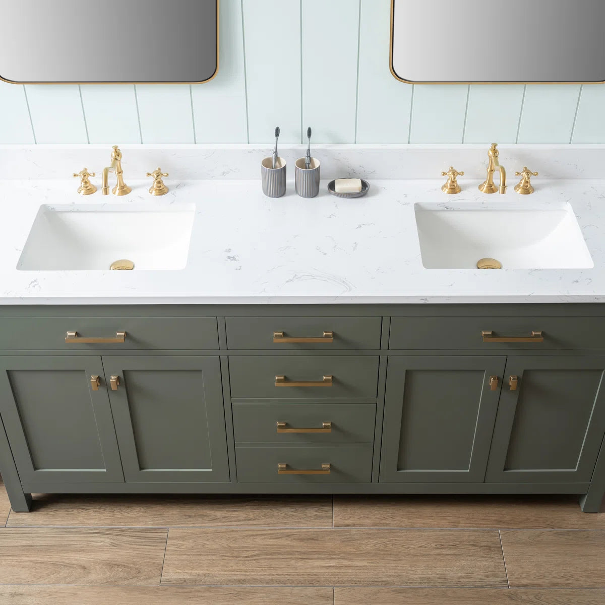 Ajhane 72" Double Bathroom Vanity Set