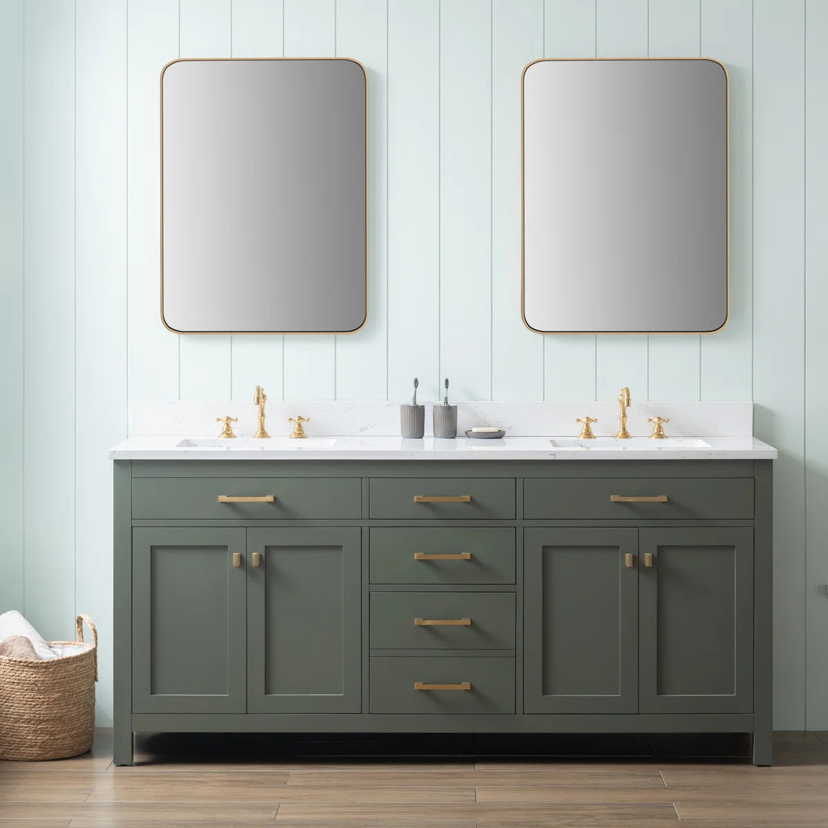 Ajhane 72" Double Bathroom Vanity Set