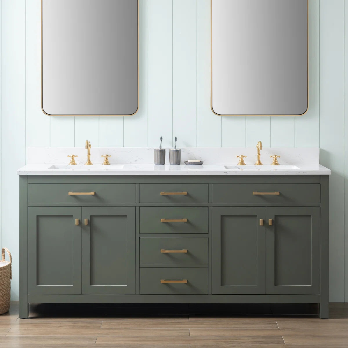 Ajhane 72" Double Bathroom Vanity Set