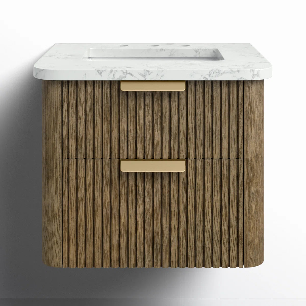 Liljan 24'' Wall-Mounted Single Bathroom Vanity with Engineered Stone Top