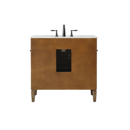 Rivers 36'' Single Bathroom Vanity with Marble Top