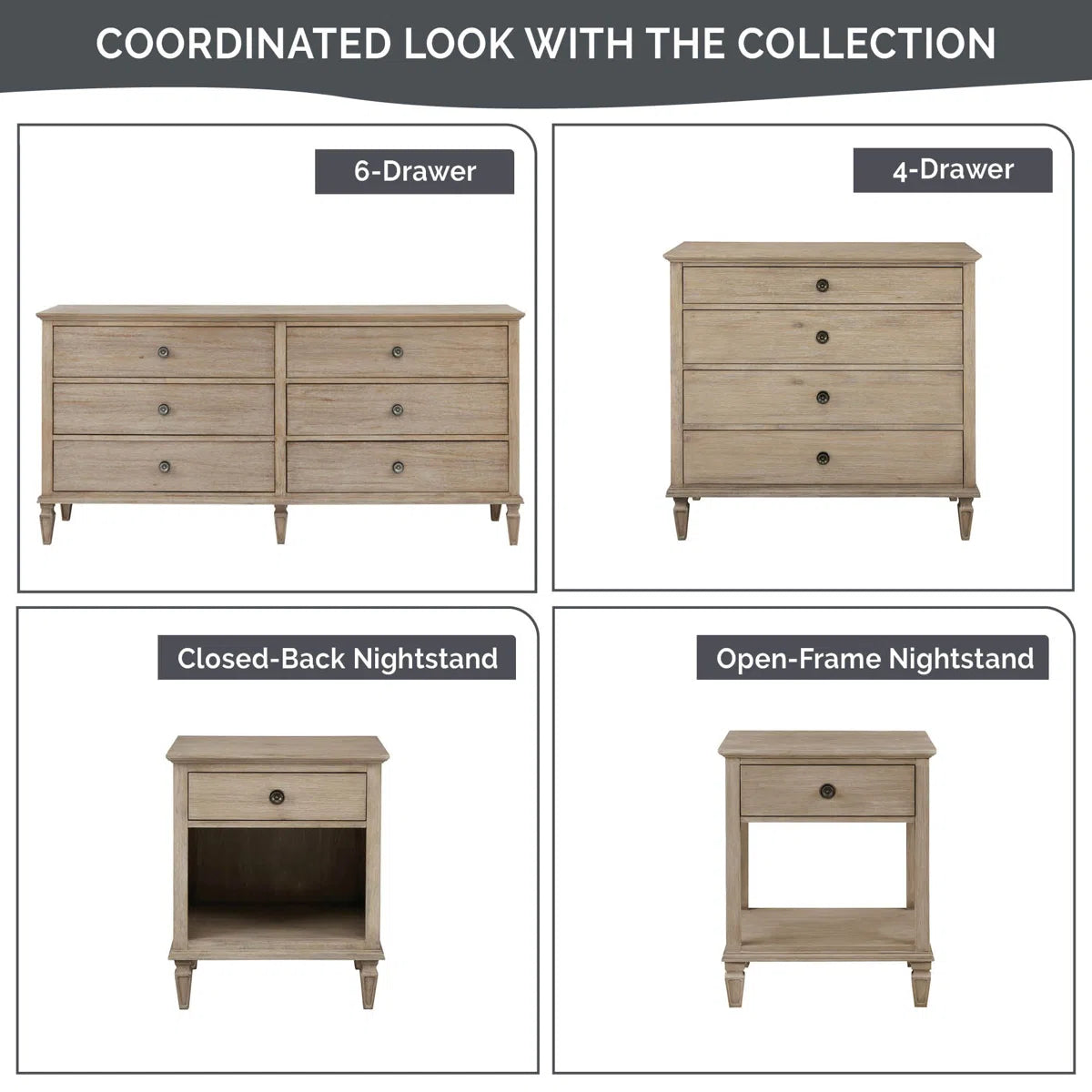 Victoria 6-Drawer Double Wide Wood Dresser